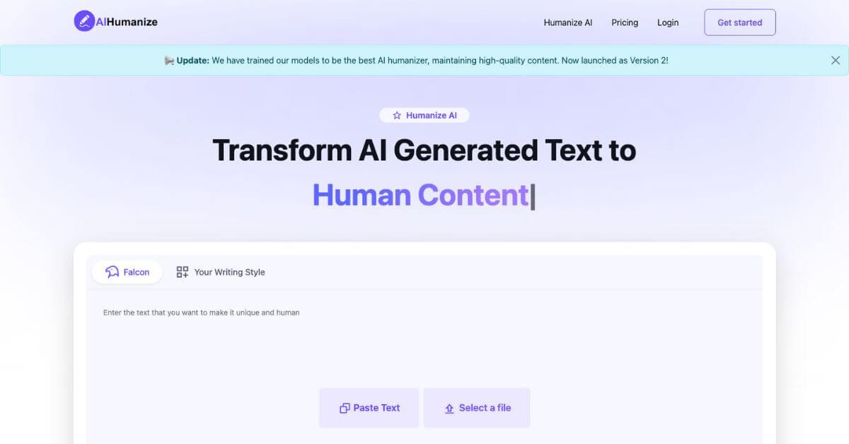 AI Humanize webpage