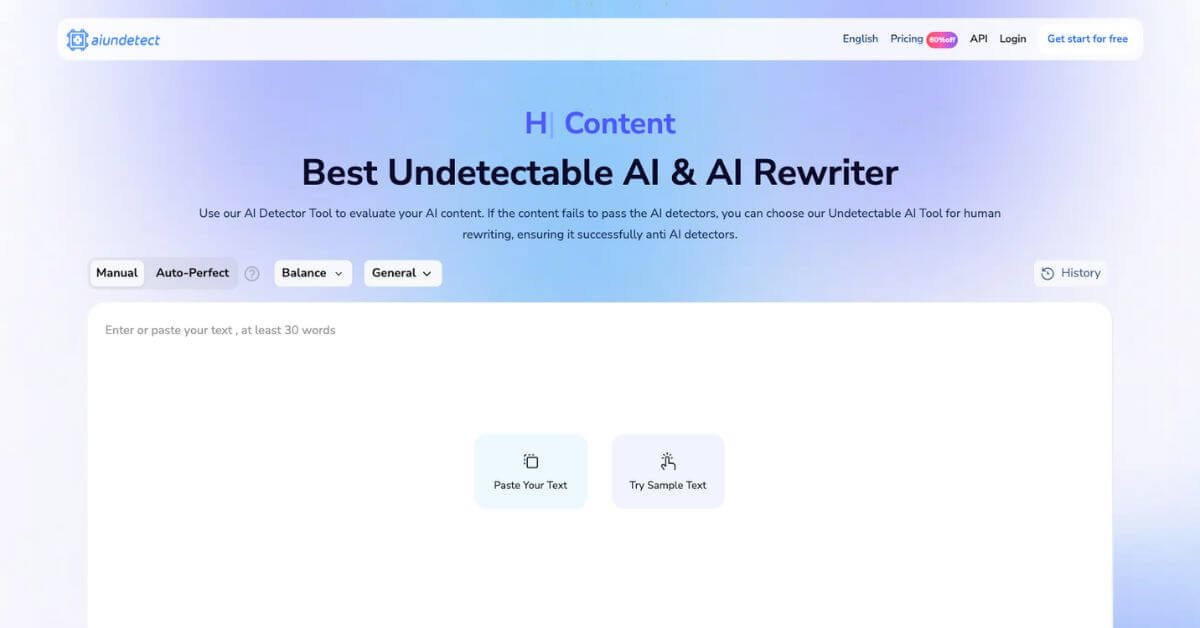 AI Undetect webpage
