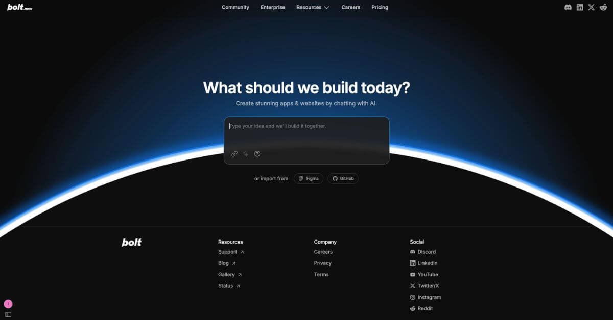 Bolt.new webpage