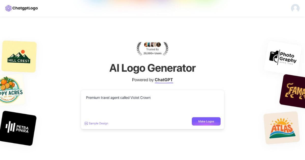 ChatGPT Logo AI webpage