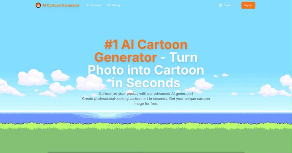 AI Cartoon Generator webpage