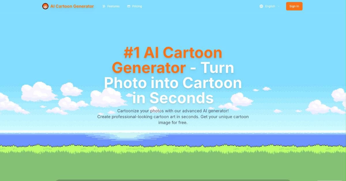 AI Cartoon Generator webpage