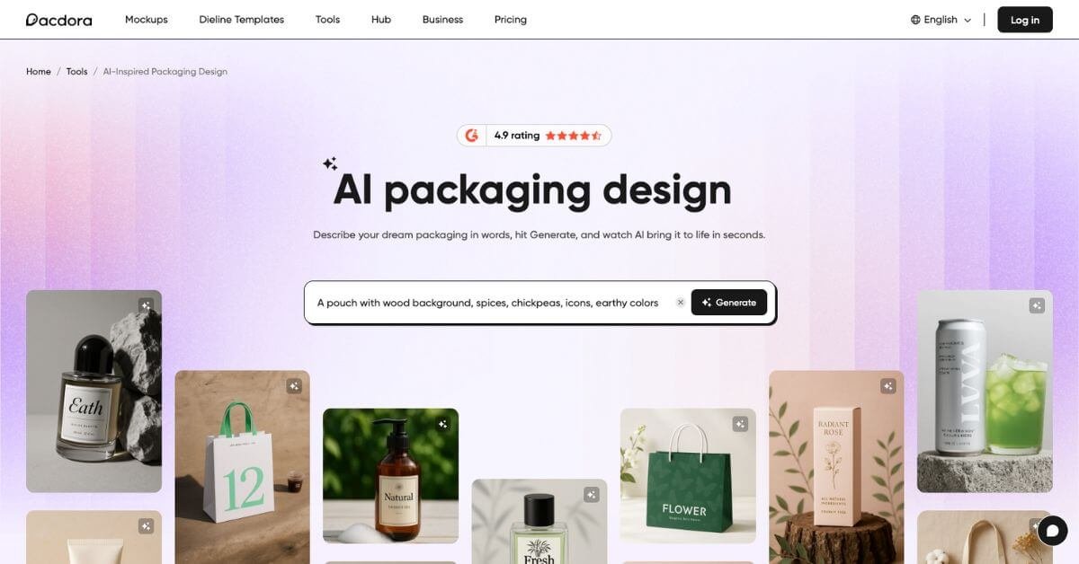 Pacdora Packaging Design webpage