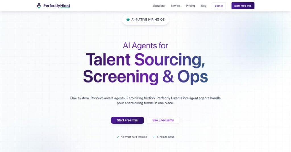 Perfectly Hired webpage