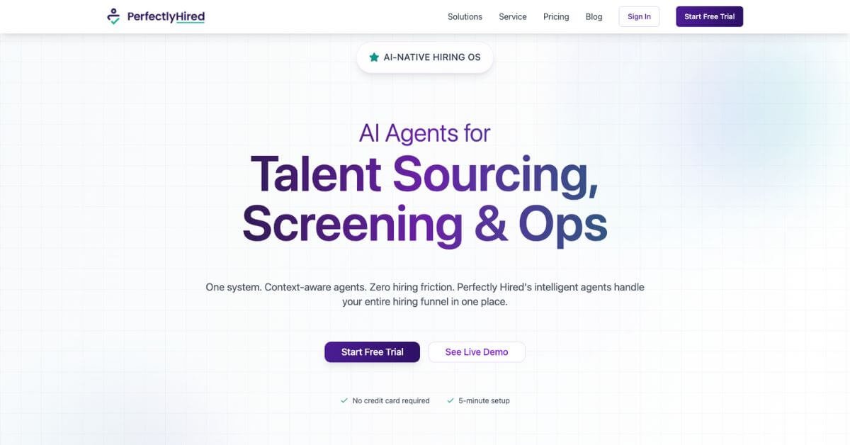 Perfectly Hired webpage