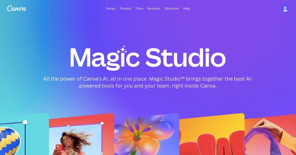 Canva Magic Studio webpage