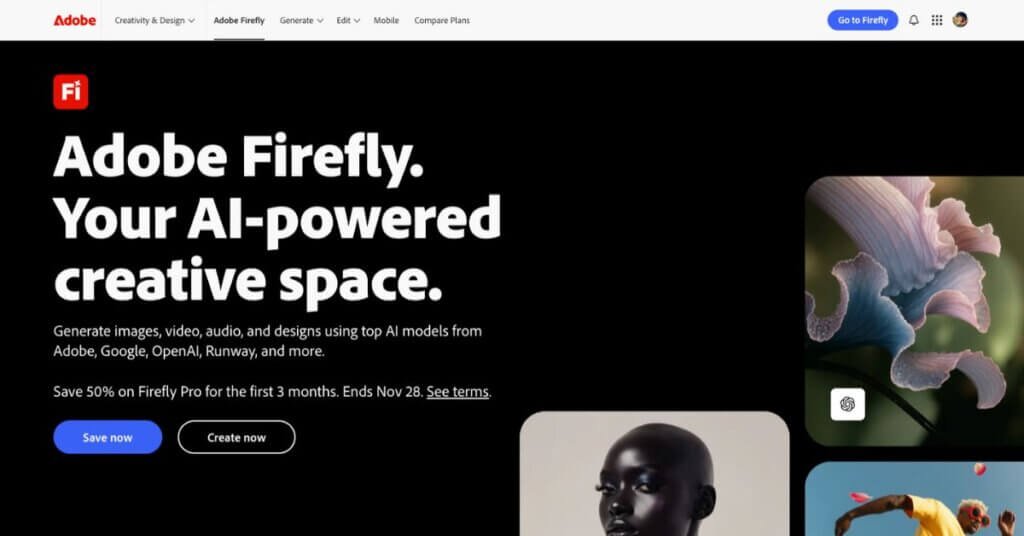 Adobe Firefly webpage