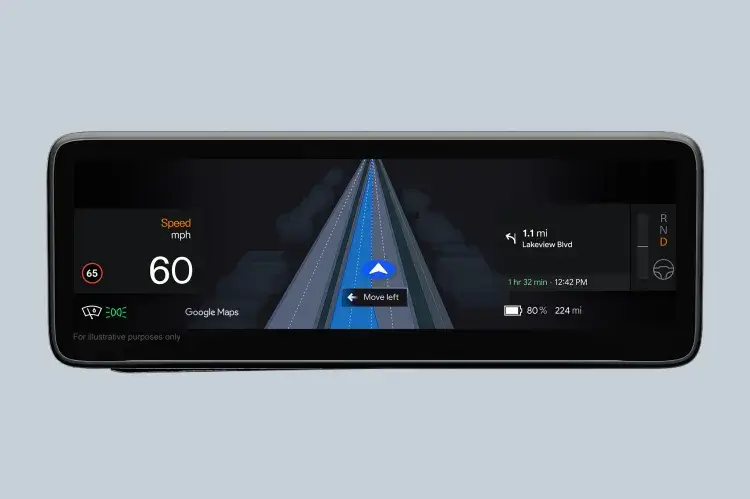 Google Maps live lane guidance Polestar 4
