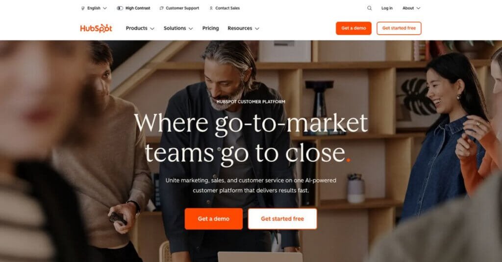 HubSpot webpage