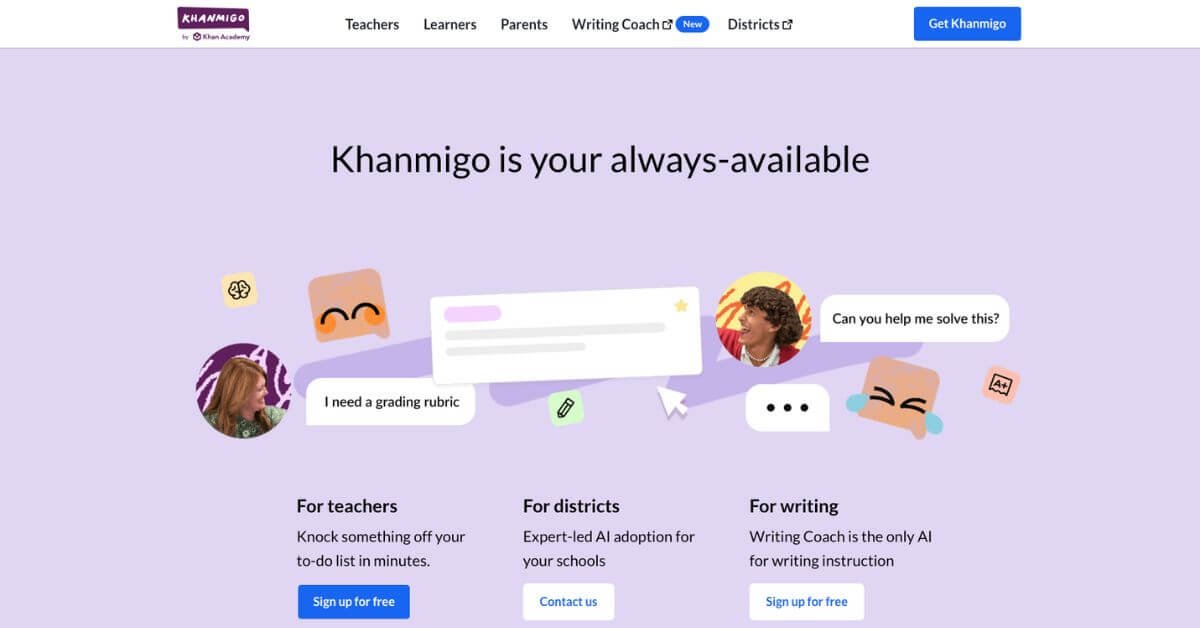 Khanmigo AI webpage