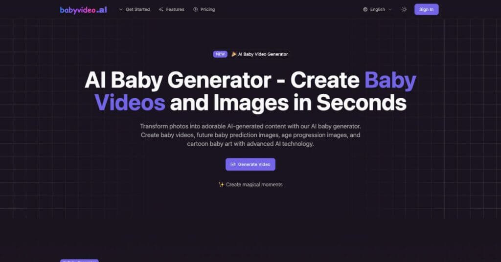 BabyVideo.ai webpage