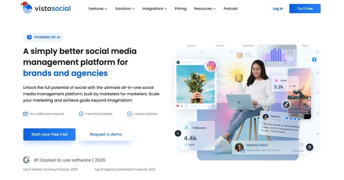 Vista Social webpage