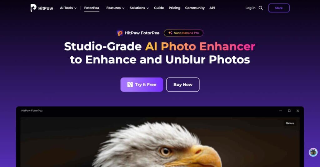 HitPaw FotorPea webpage