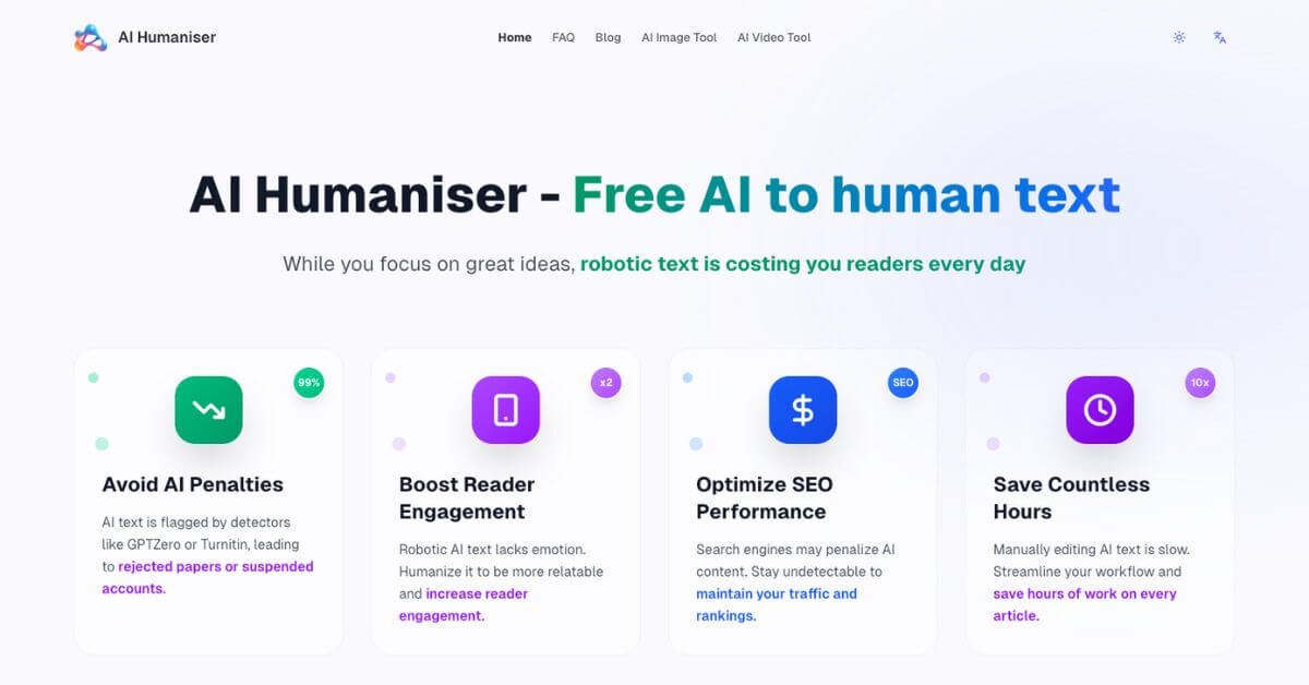 AI Humaniser webpage