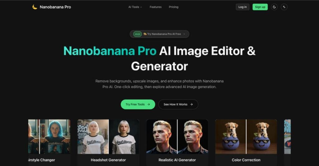 Nano Banana Pro webpage