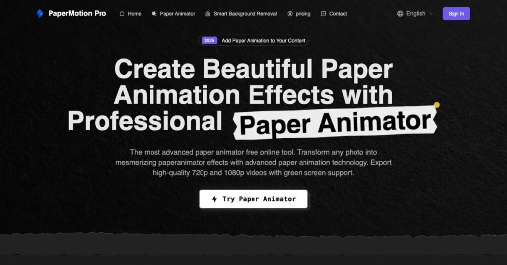 Paper Animator Pro webpage