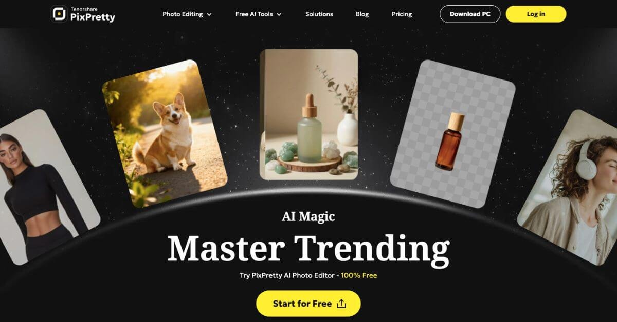 PixPretty AI Photo Editor webpage