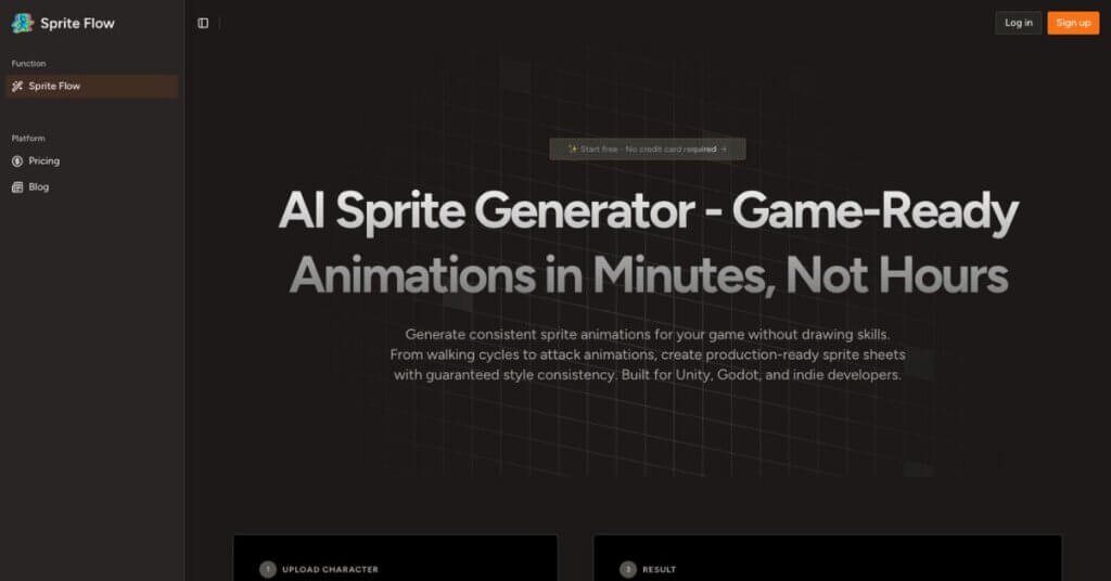 SpriteFlow webpage