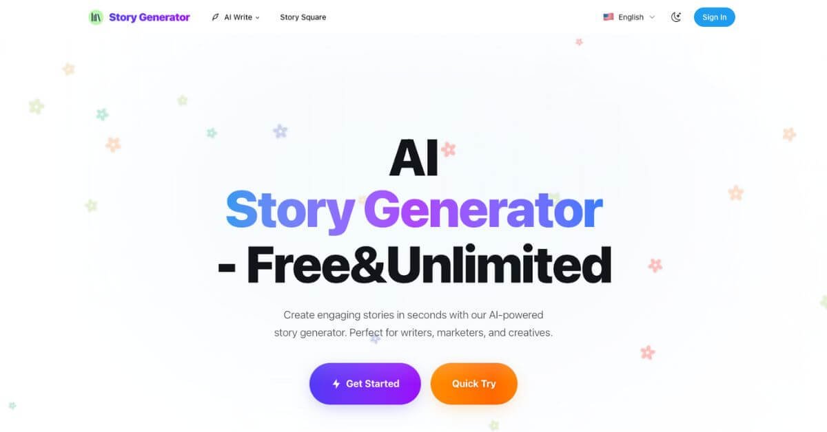 Story Generator webpage