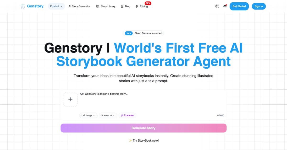Genstory webpage