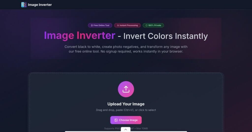 Image Inverter webpage