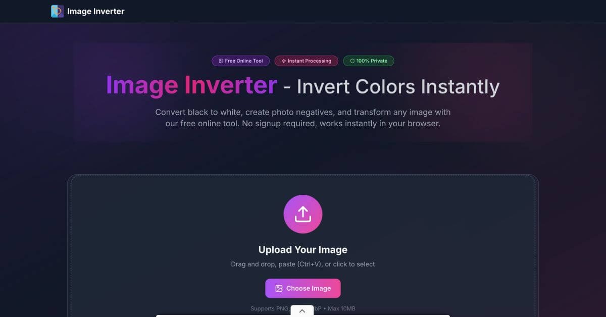 Image Inverter webpage