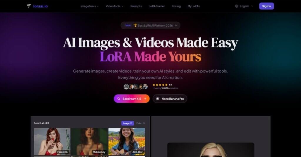 LoraAI webpage
