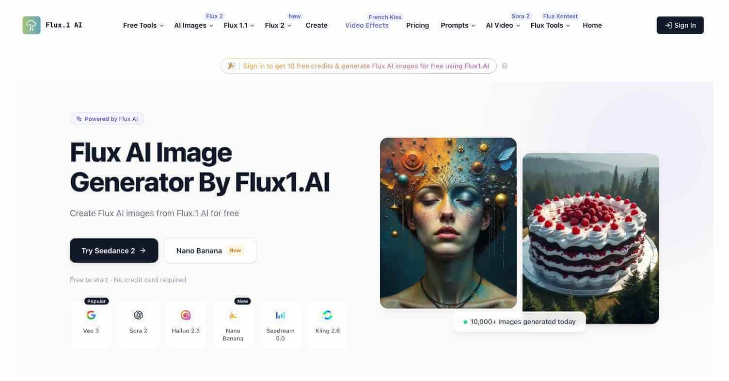 Flux AI webpage