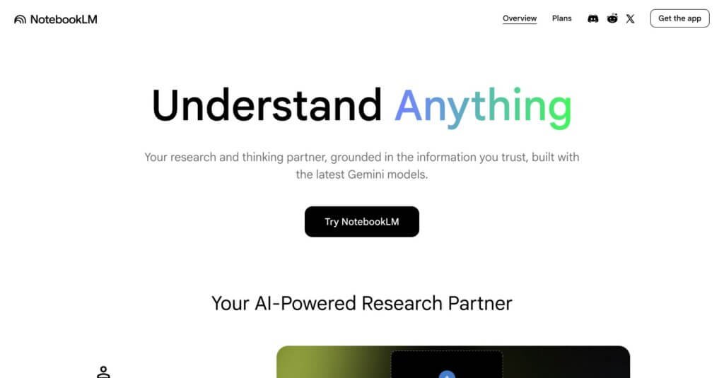 NotebookLM webpage