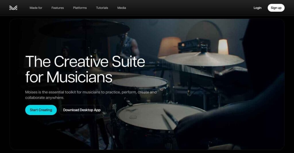 Moises AI webpage