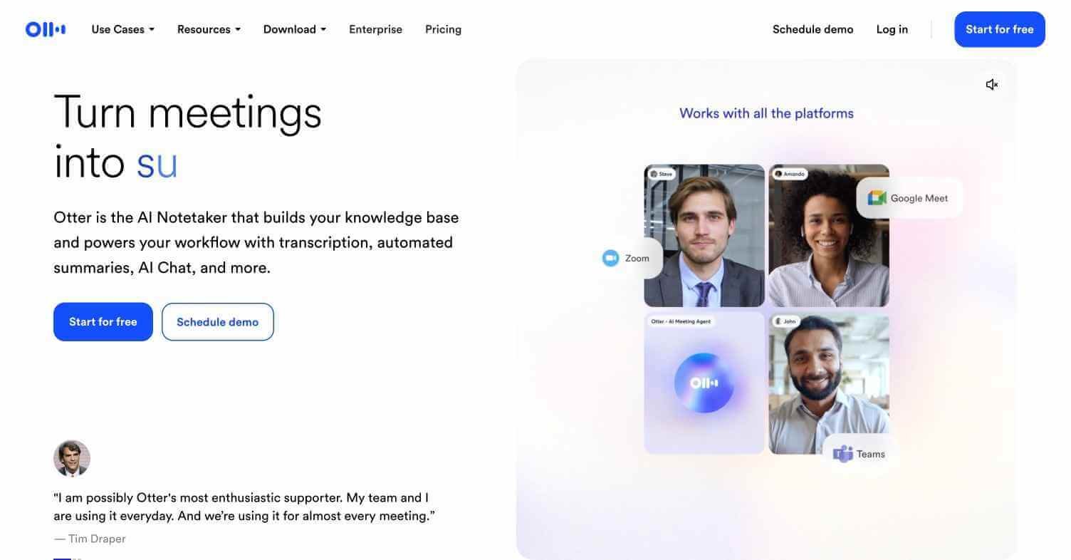 Otter AI wedsite