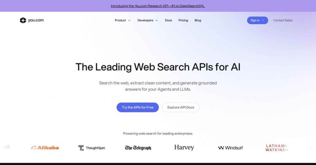 You.com webpage