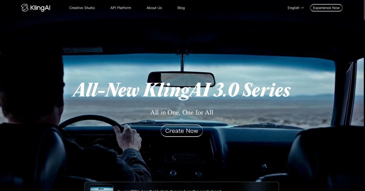 Kling AI webpage