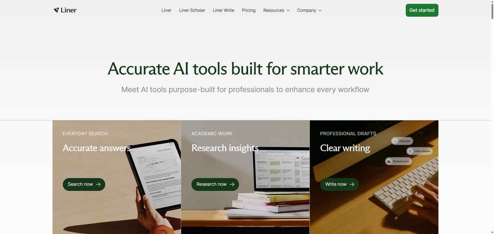 Liner AI Webpage
