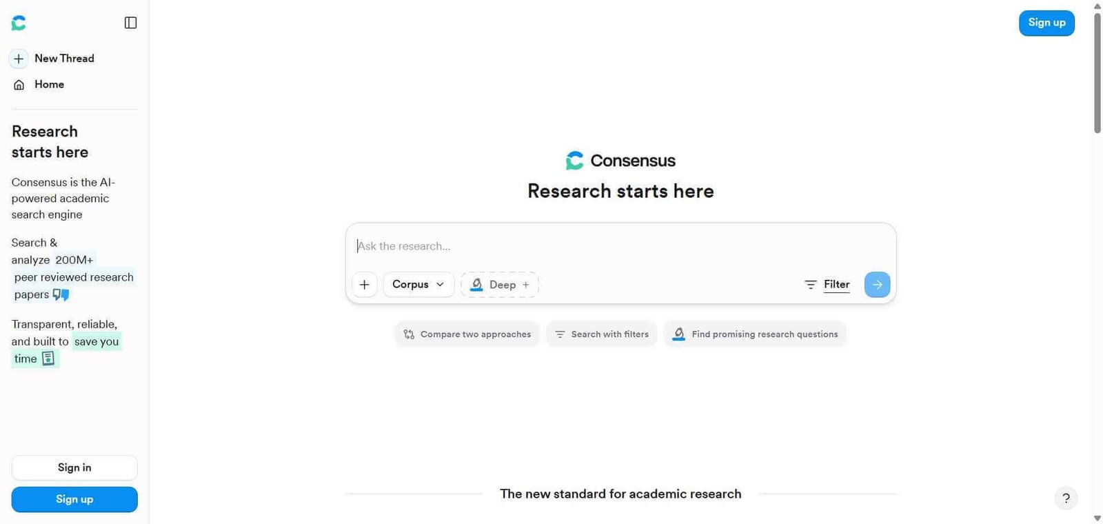 Consensus AI Webpage