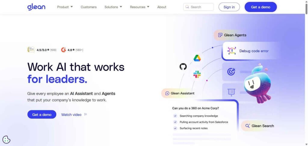 Glean AI Webpage