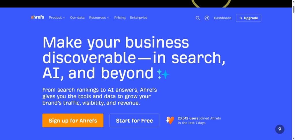 Ahrefs Webpage