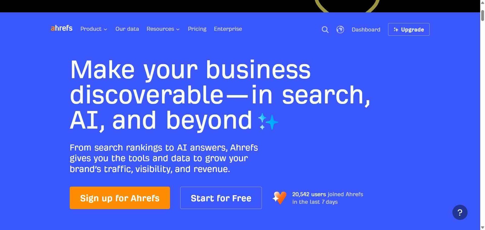 Ahrefs Webpage
