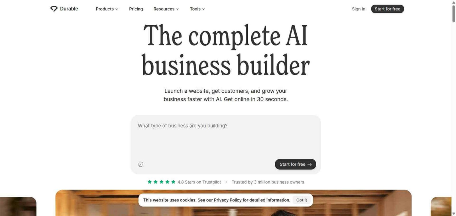 Durable AI Webpage