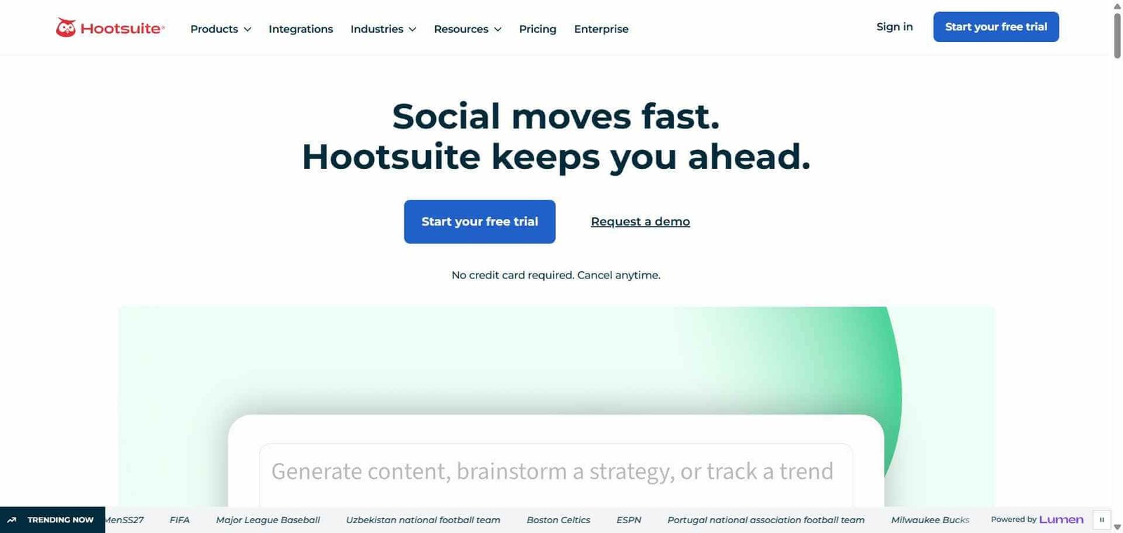 Hootsuite Webpage