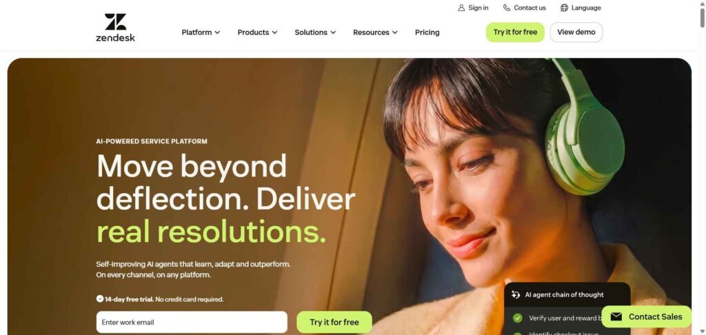 Zendesk AI Webpage