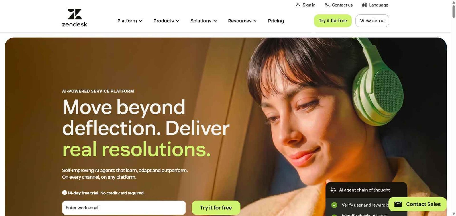 Zendesk AI Webpage