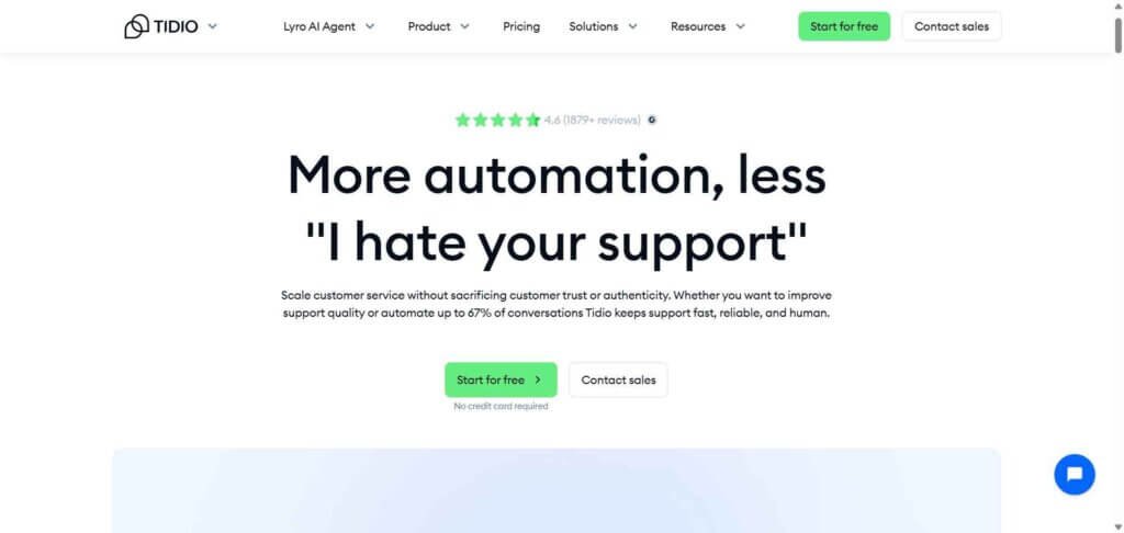 Tidio Webpage