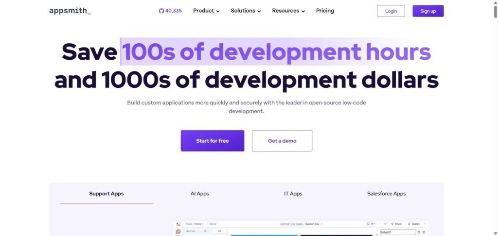 Appsmith Webpage