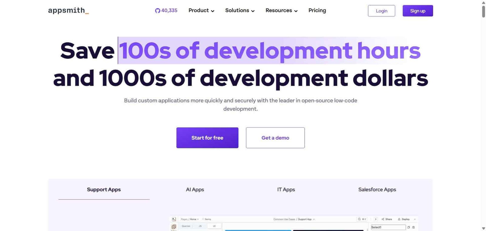 Appsmith Webpage