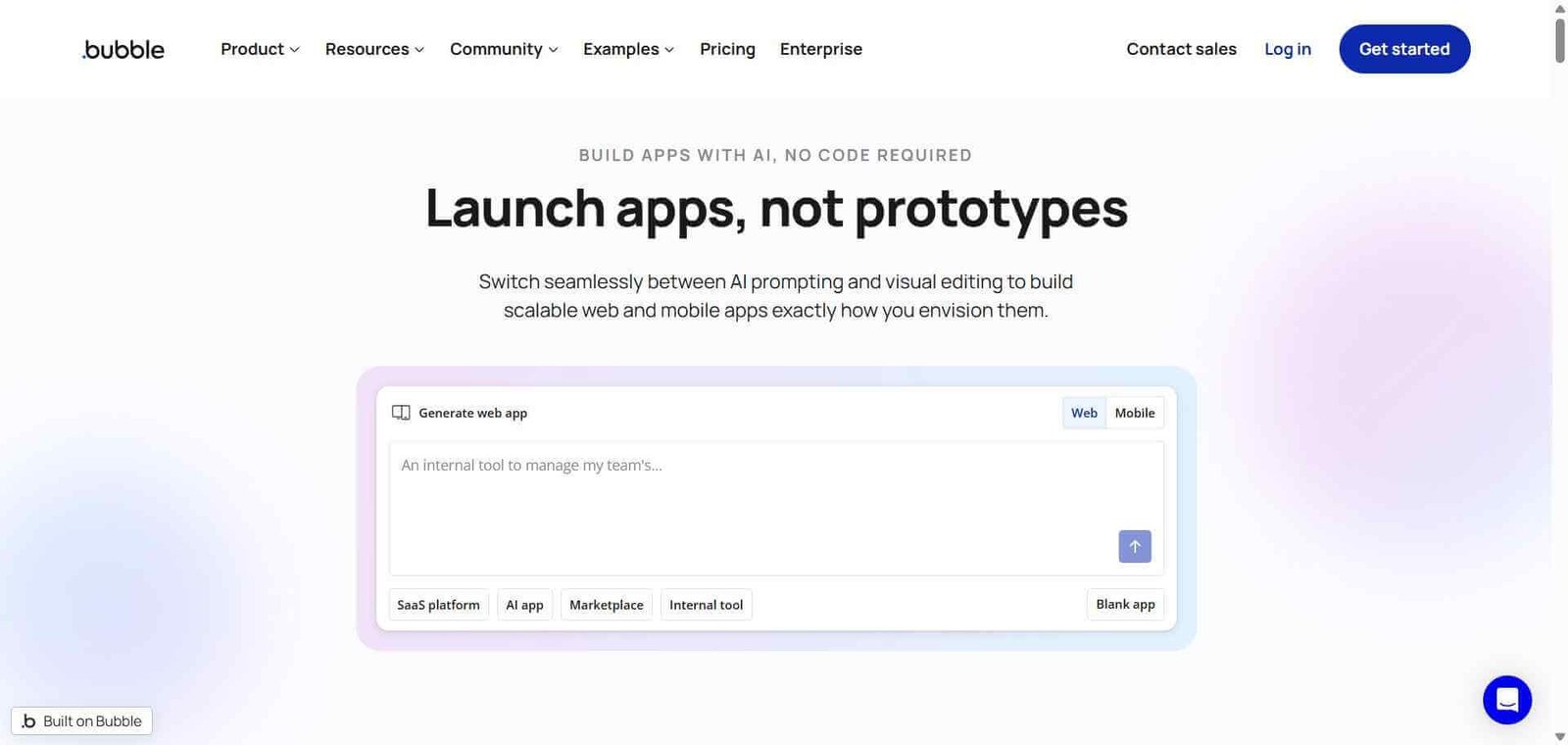Bubble Webpage