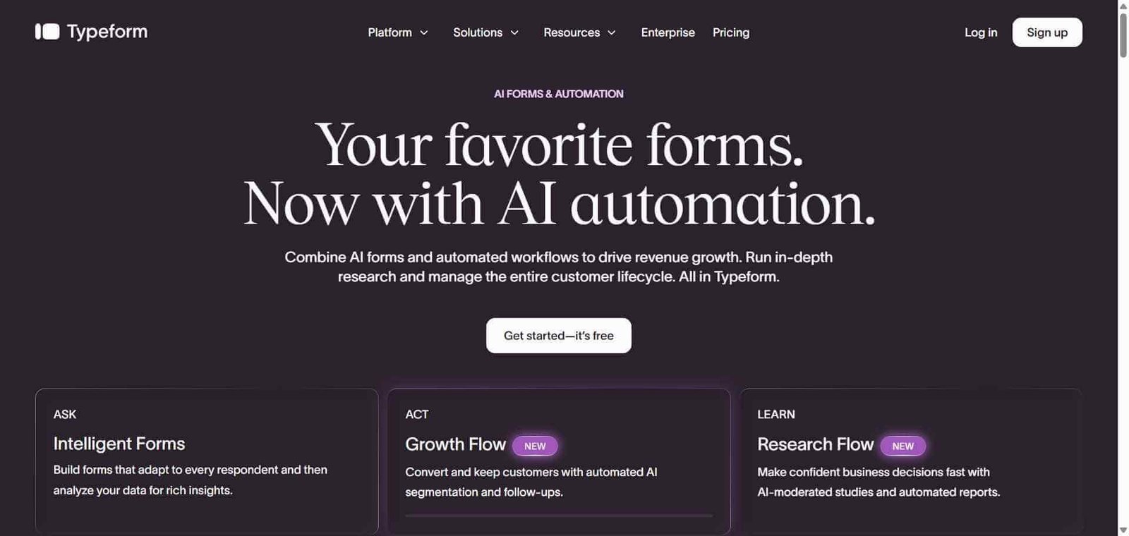 Typeform Webpage