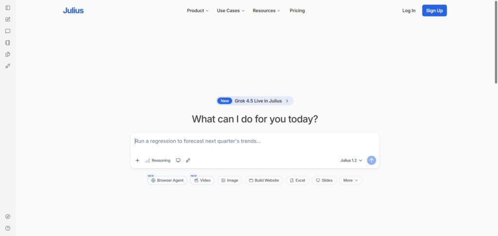 Julius AI Webpage