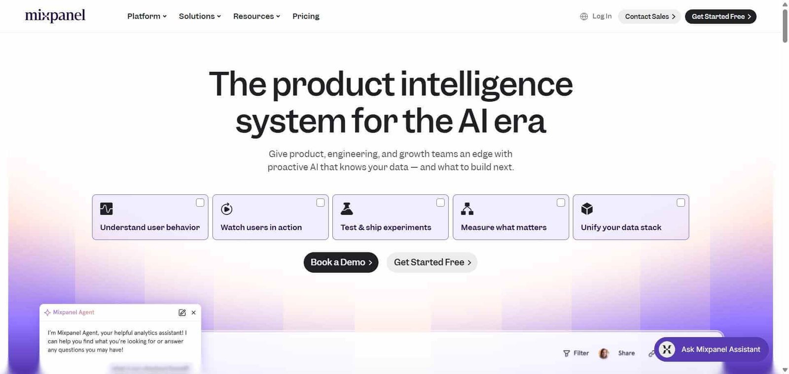 Mixpanel Webpage