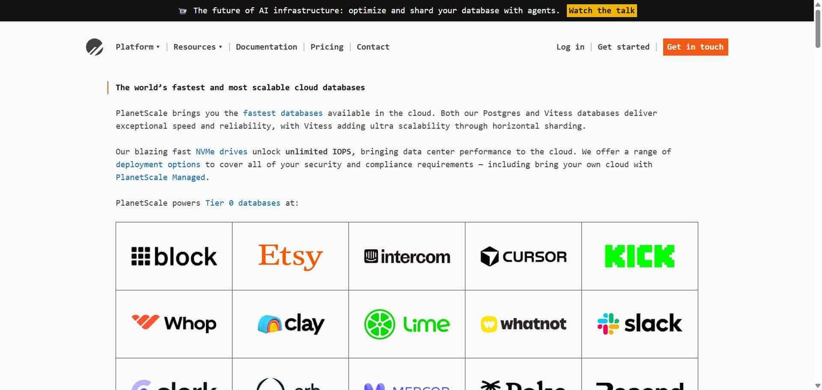 PlanetScale Webpage